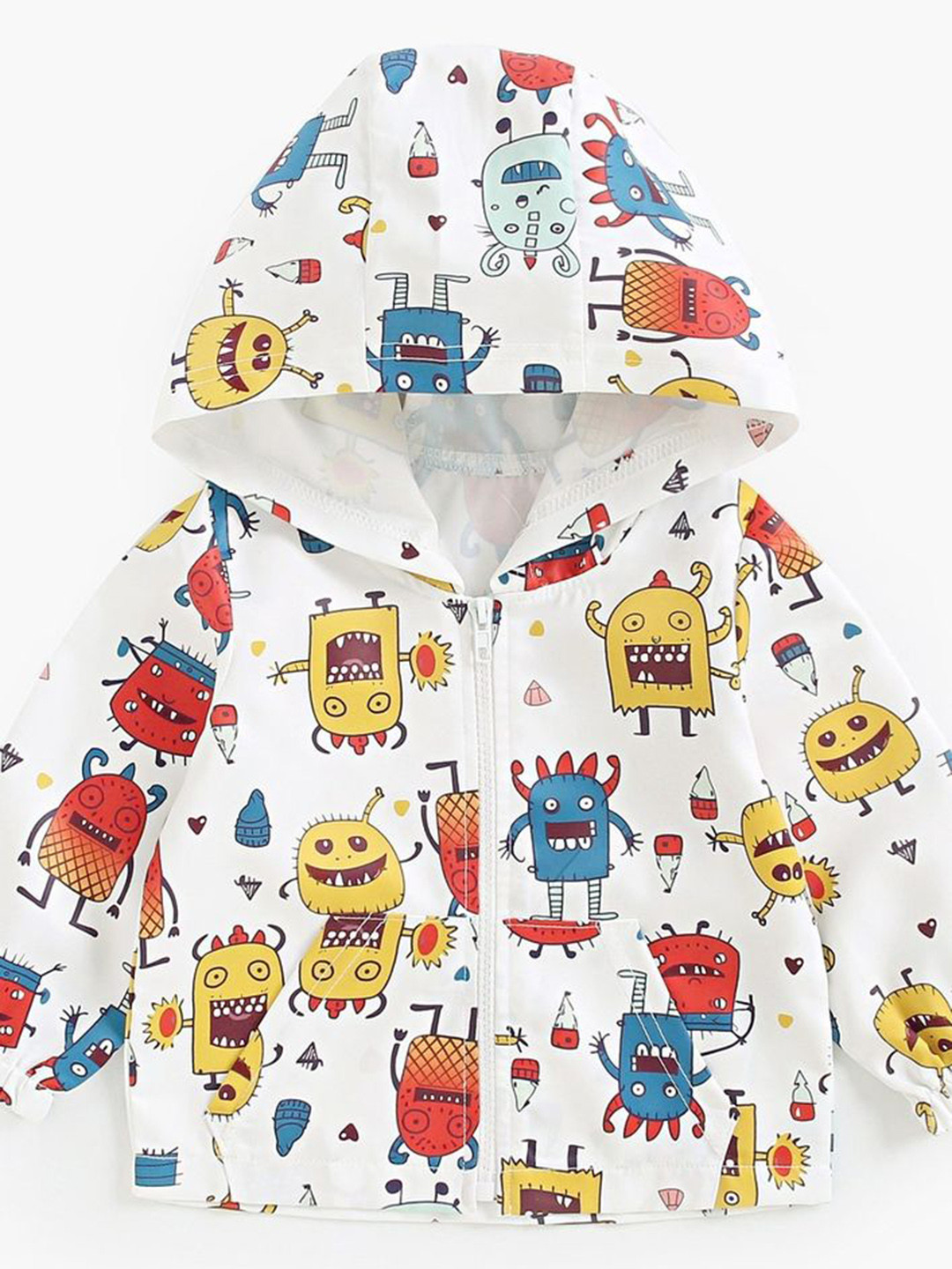 LULU & SKY Unisex Kids without Padded Graphic Printed Jacket with Patchwork
