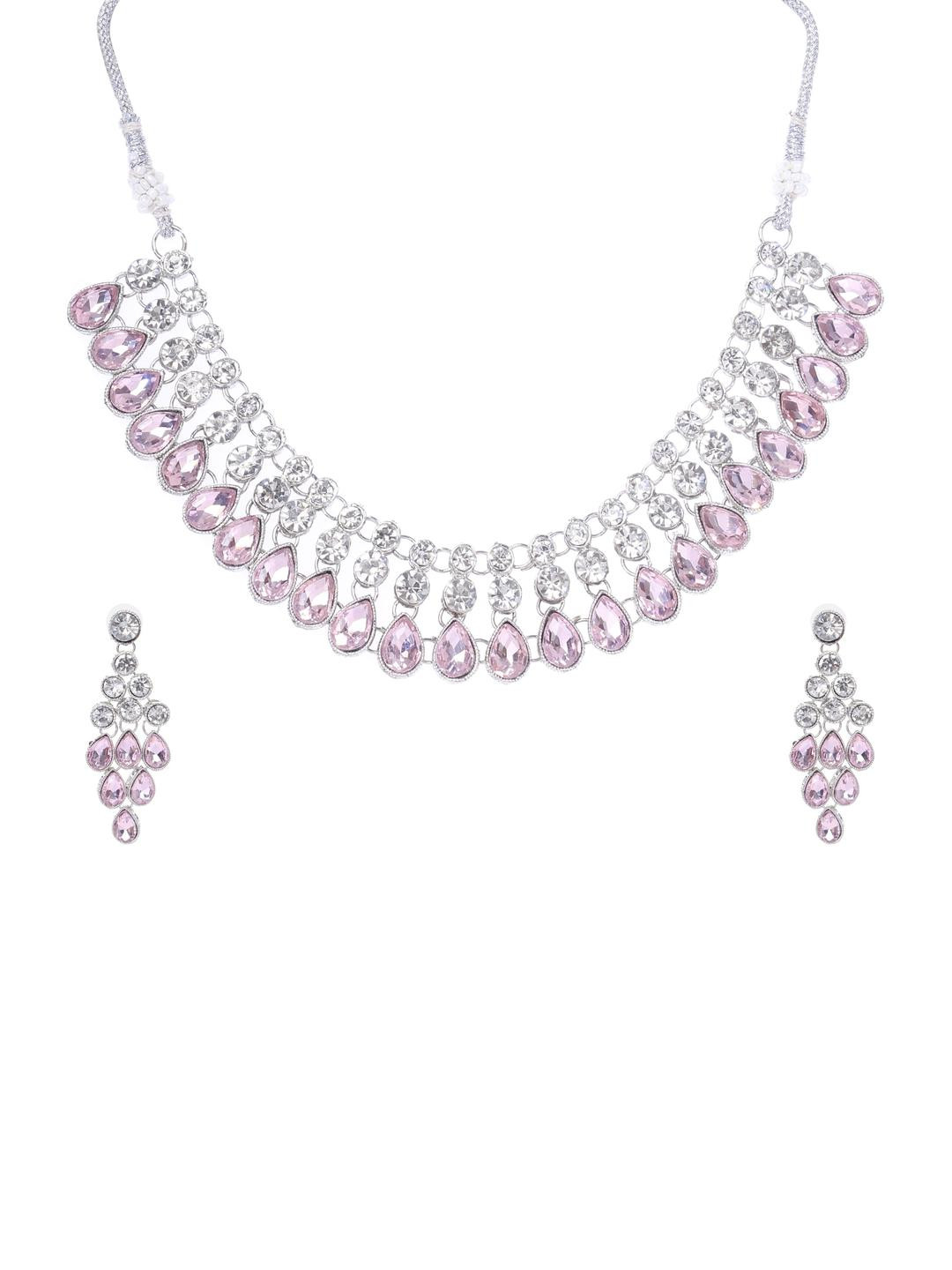 EIT Collection Peach Zircon American Diamond Stud Jewellery Set