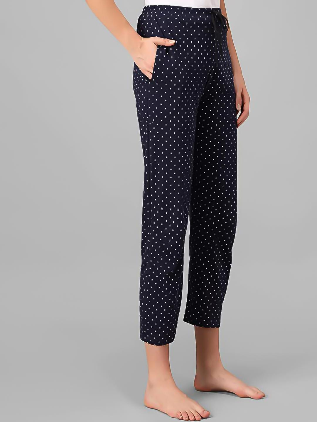 FIT N FAME Women Pack Of 2 Polka Dot Printed Cotton Pyjama