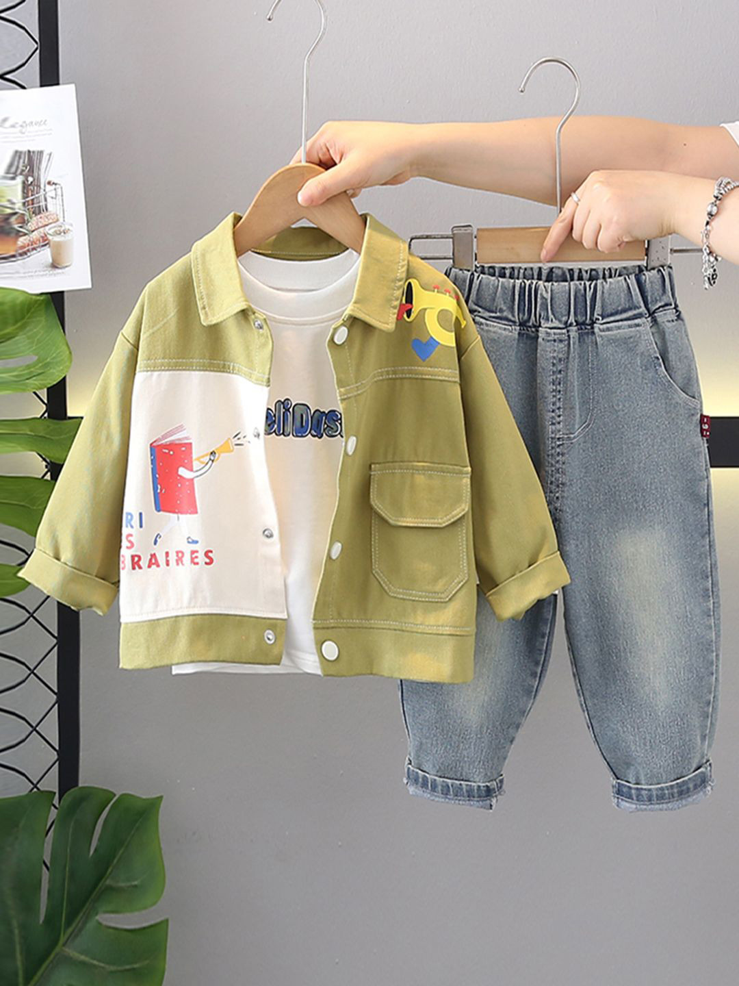 INCLUD Boys Cartoon Printed Shirt With T-Shirt & Pant