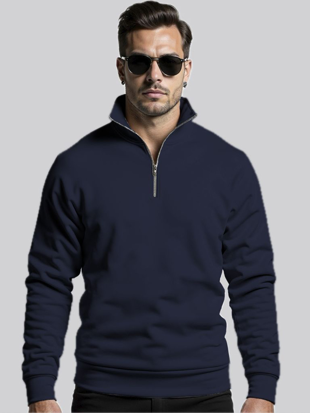 Fashion And Youth Men Half Zipper Sweatshirt