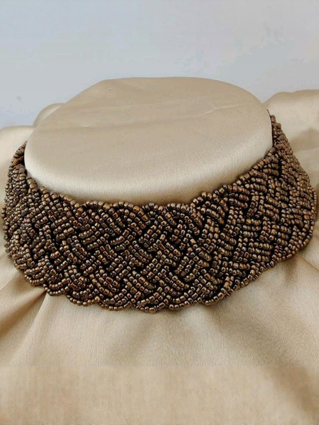 Grace Collections Boho Style Twisted Bead Collar Necklace