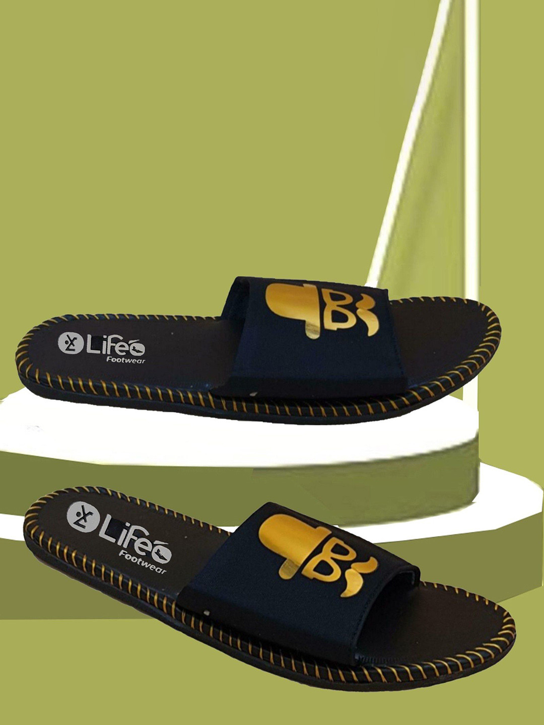 LIFA TRADERS Men Casual Gold Sandals