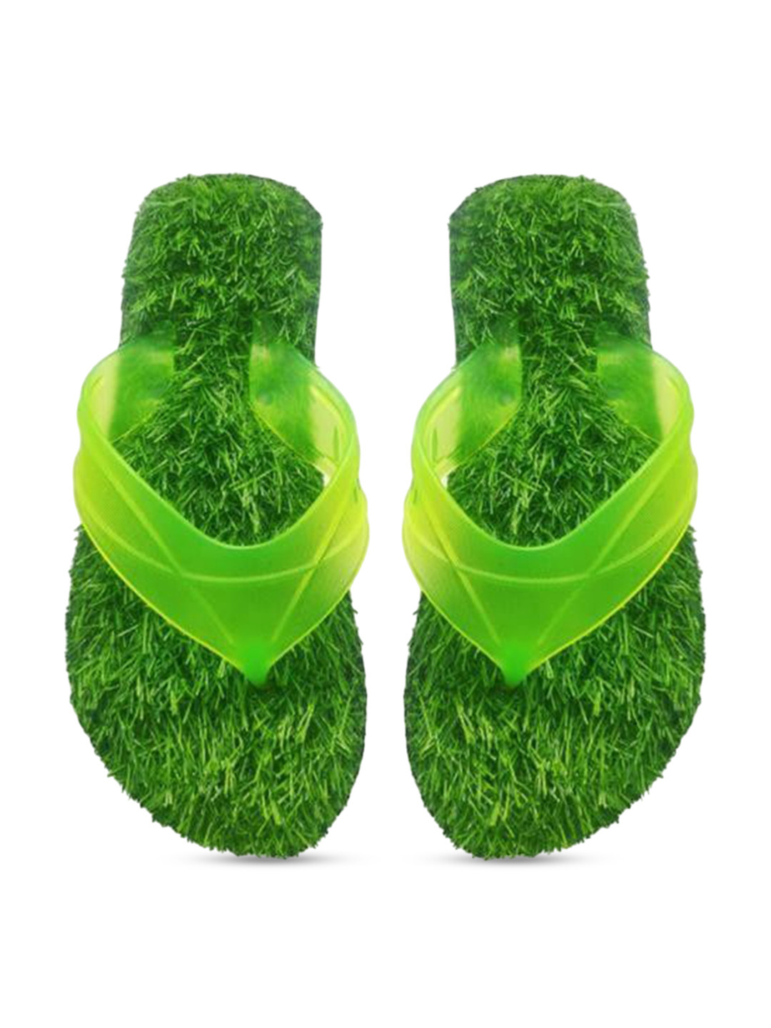 LIFA TRADERS Men Green Plastic Grass Cushioned footbed Thong Flip-Flops