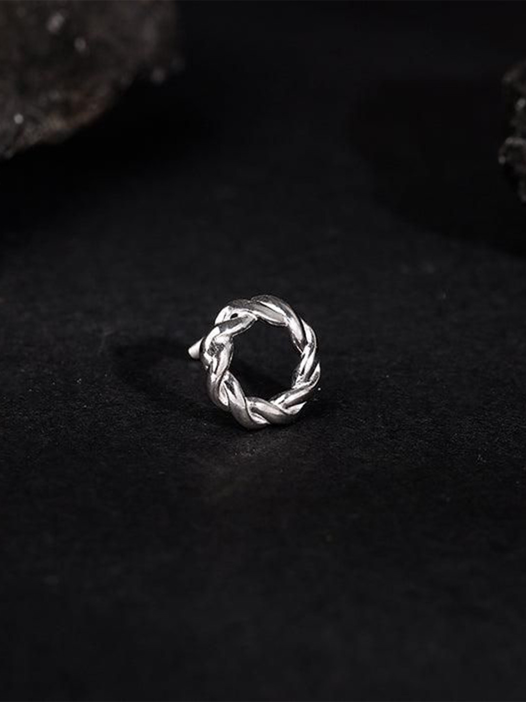 GIVA 925 Silver Rhodium-Plated Circular Twist Halo Studs