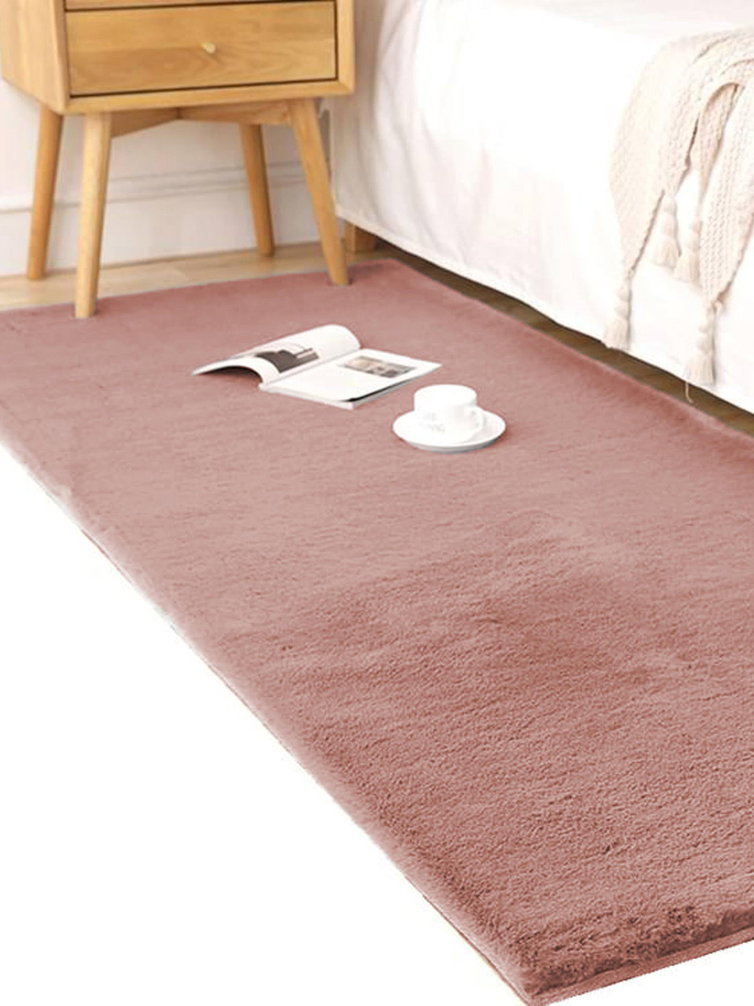 Black Gold Blush Bunny Fur Carpet Polyester Ultra Soft Rug