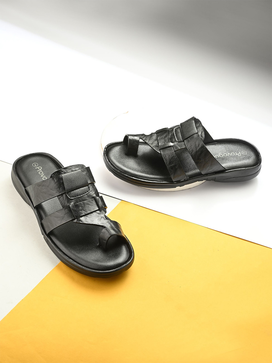 Provogue Men Faux Leather Ultralite Comfort Sandals