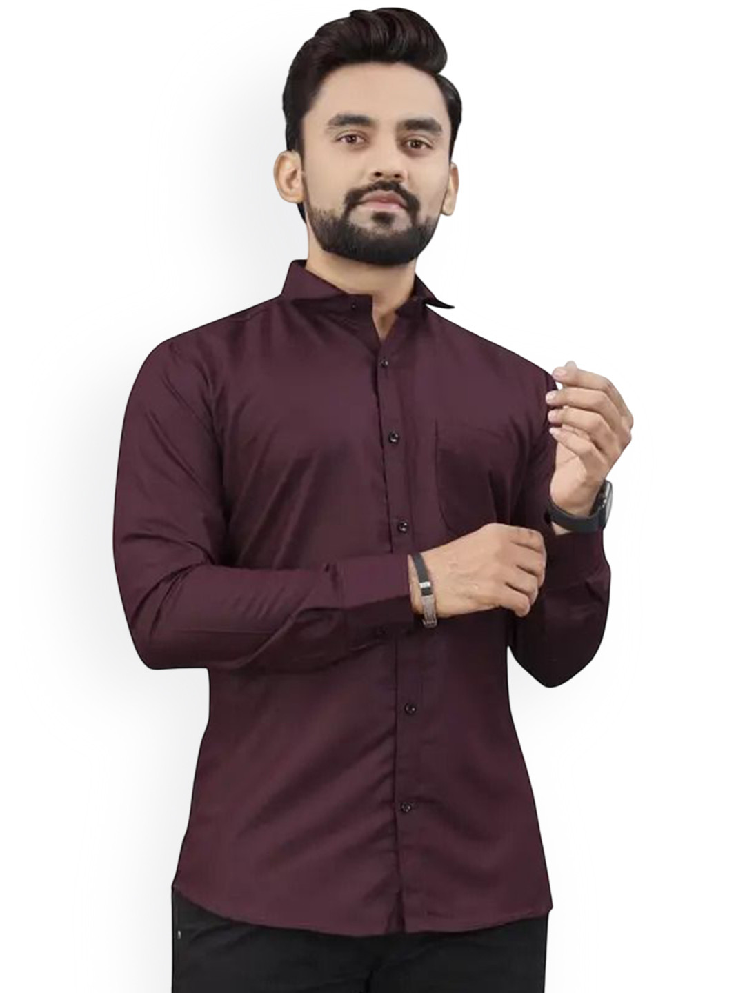 VFG Slim Fit Spread Collar Cotton Shirtrt