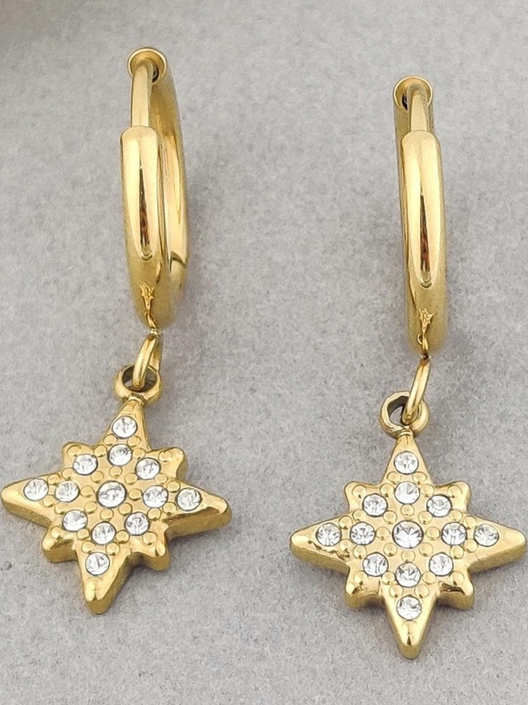 LOLO LePA Women 18K Gold Plated Stainless Steel Callie Drop Hoops