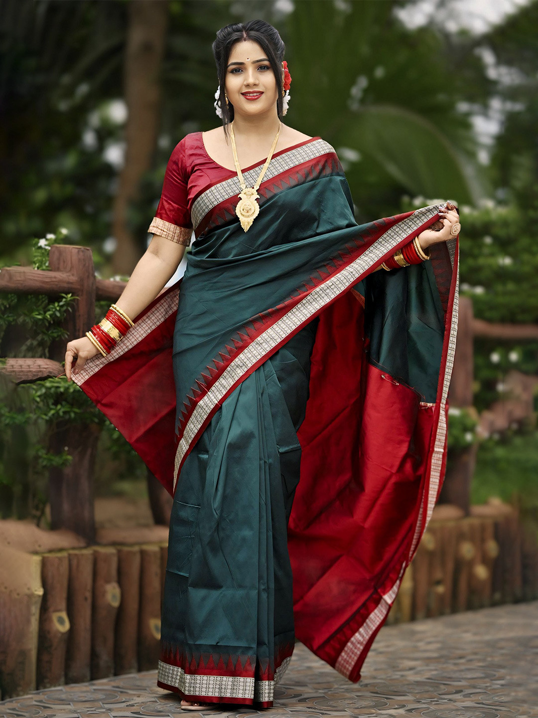 ETHNIC ODISHA HANDLOOM Ethnic Motifs Sambalpuri Saree
