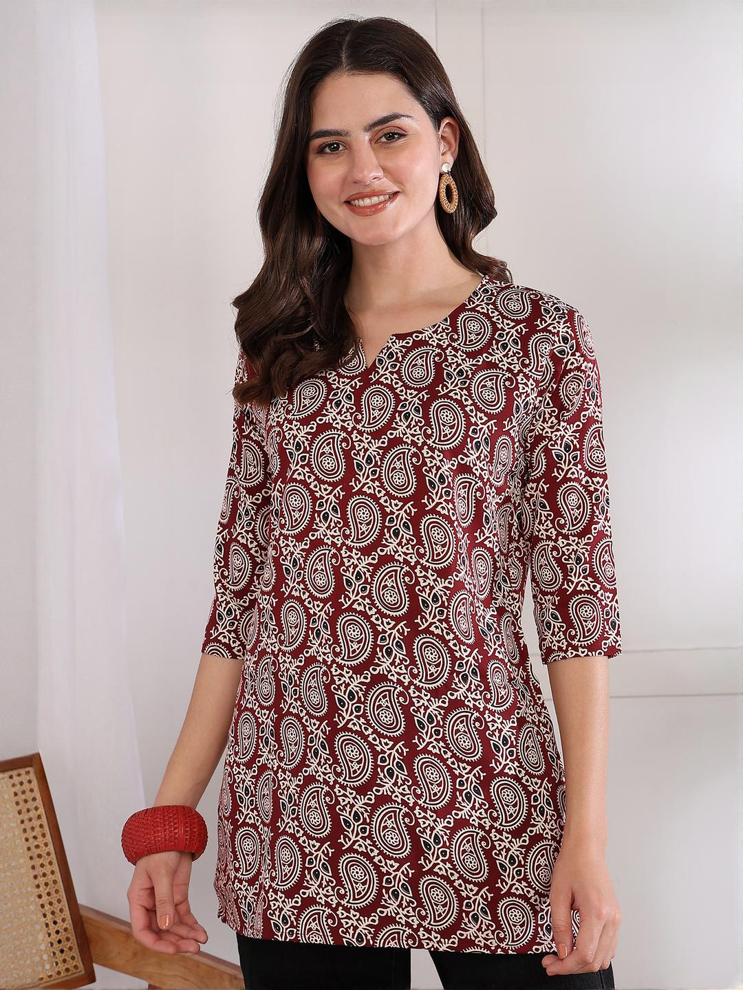 KILLARI Women Printed V-Neck Kurti