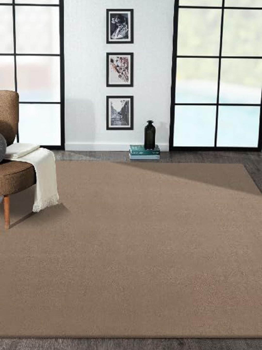 Black Gold Beige Anti-Skid Fur Carpet