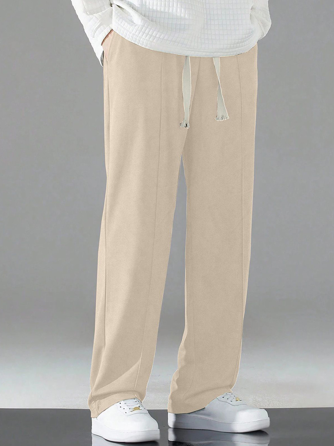 HAPPY KHAJANA Men Loose Fit Mid-Rise Korean Pants Trousers