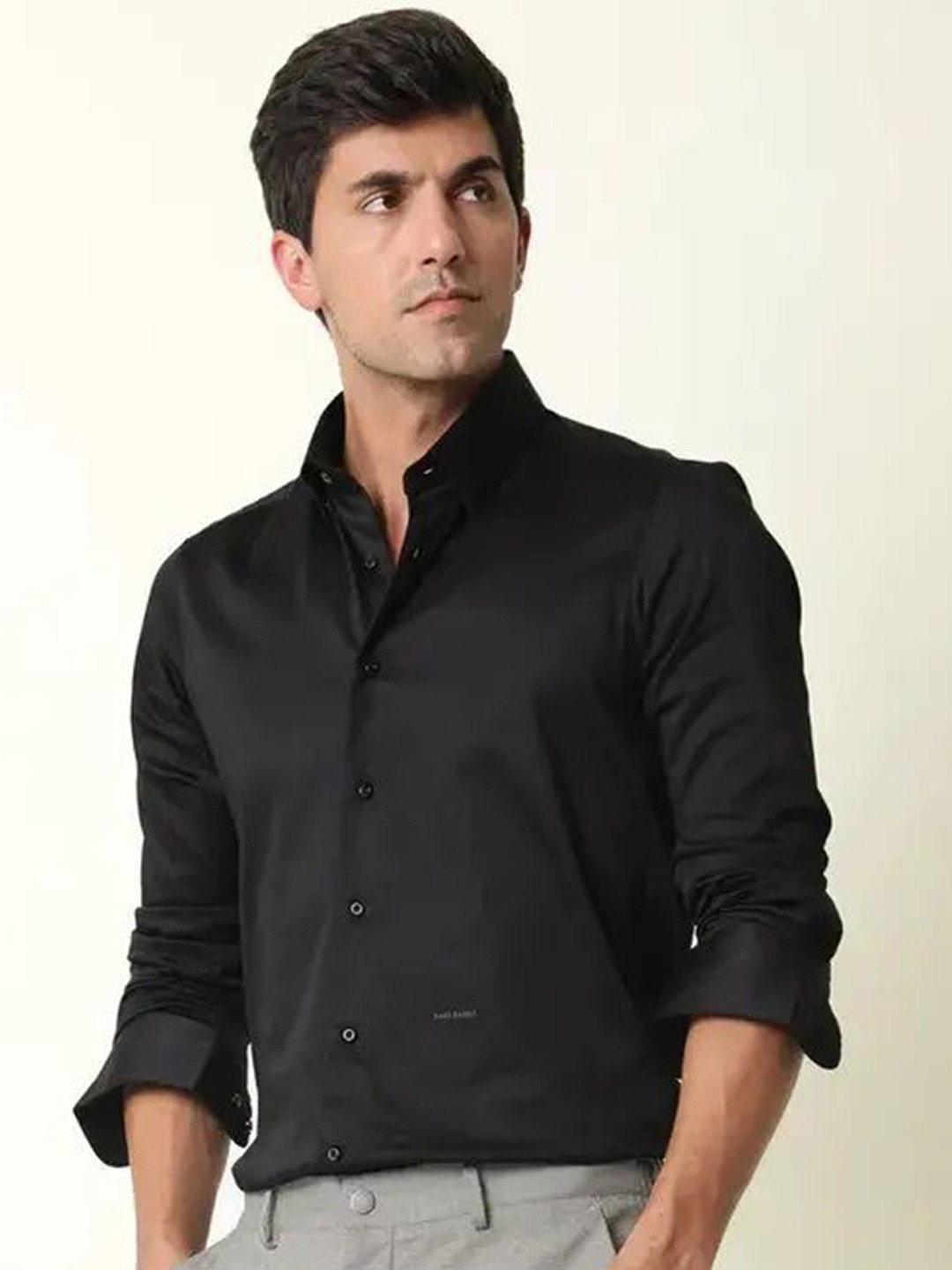 RKCOLLECTION Slim Fit Spread Collar Casual Shirt