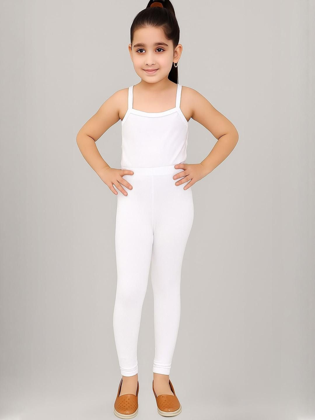 TIK TOK WEARS Casual Regular Fit Plain Cotton Churidar Length Legging For Girls