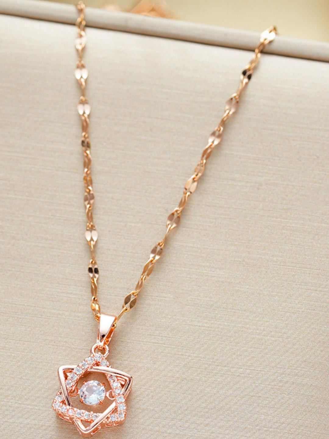 Felicia Rose Gold-Plated Star Shaped Pendants With Chains