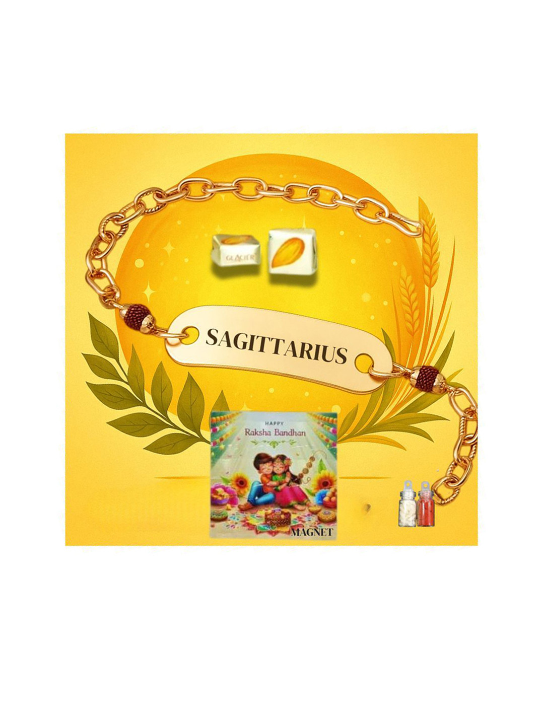 vs club Metal Charm Elasticated Rakhi