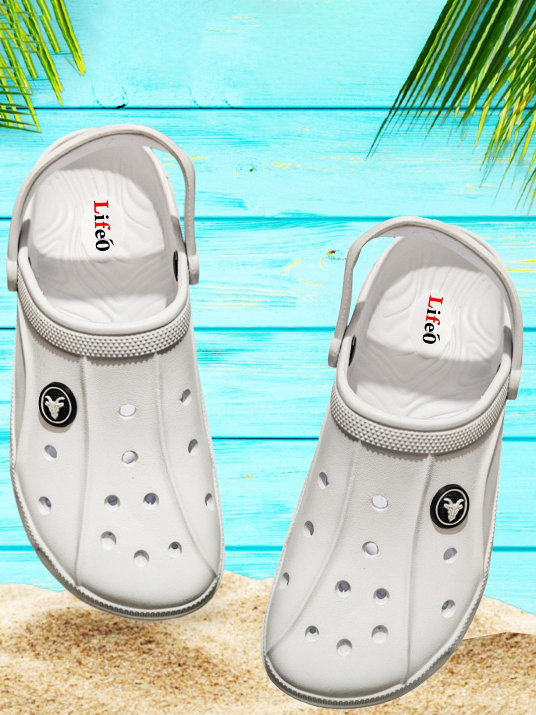 LIFA TRADERS Men White Solid Rubber Material Casual Clogs