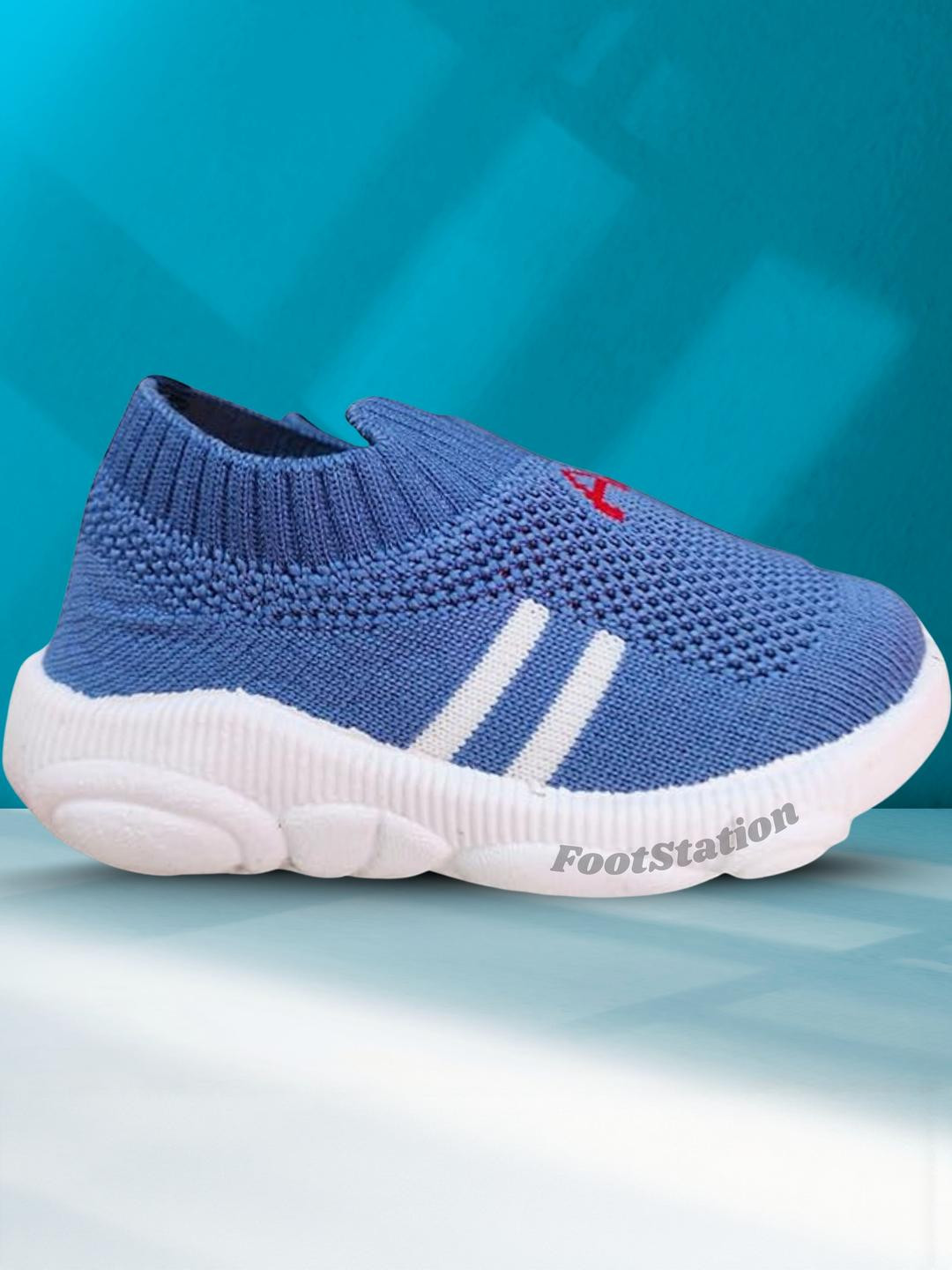 FootStation Kids-Unisex Blue Canvas Casual Shoes