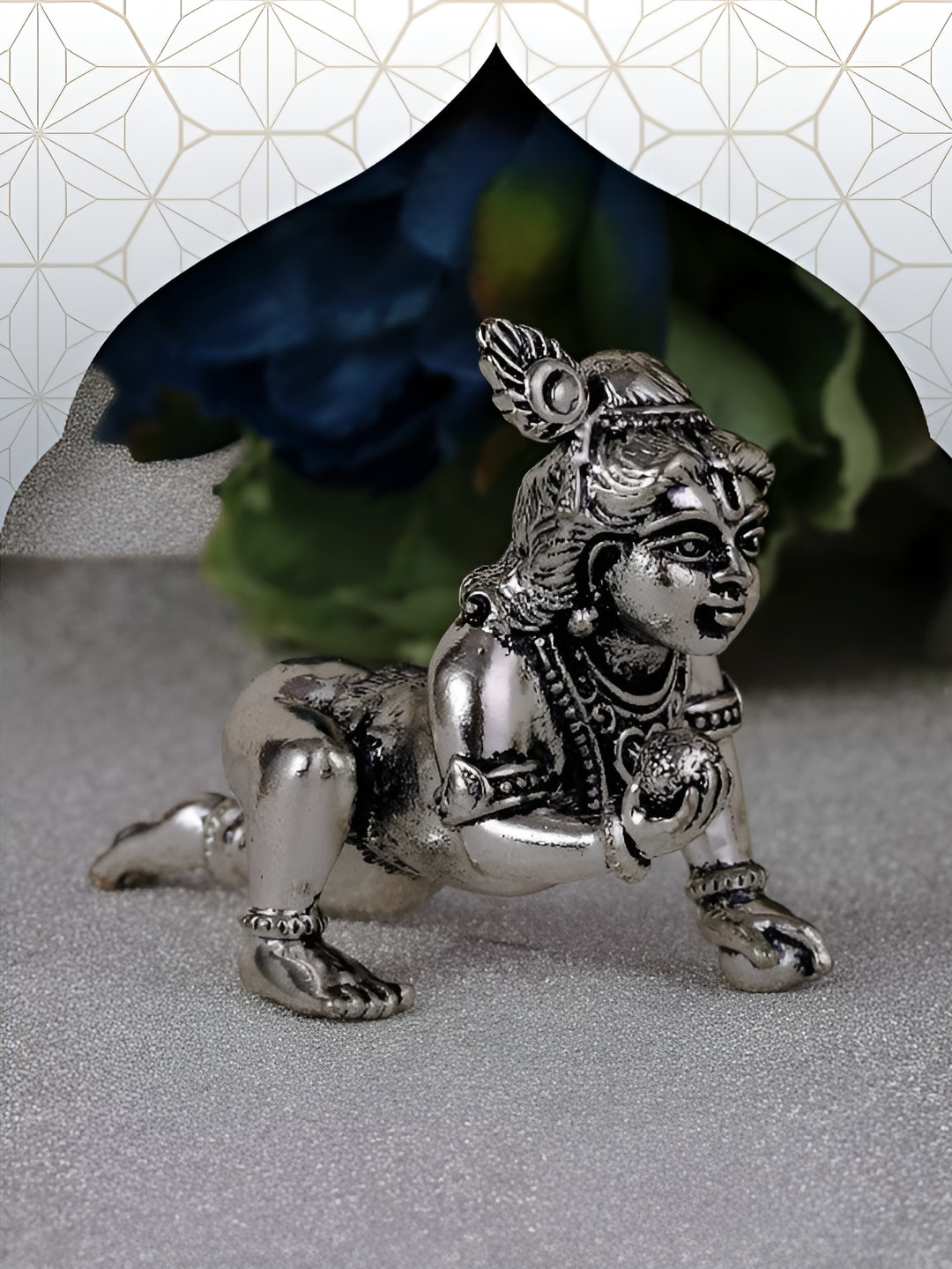 SALONI FASHION JEWELLERY Silver-Toned Lord Krishna Idol Showpiece