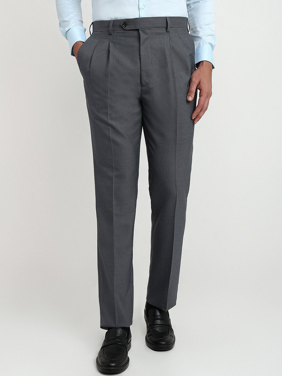 Raymond Men Classic Fit Mid Rise Formal Trousers