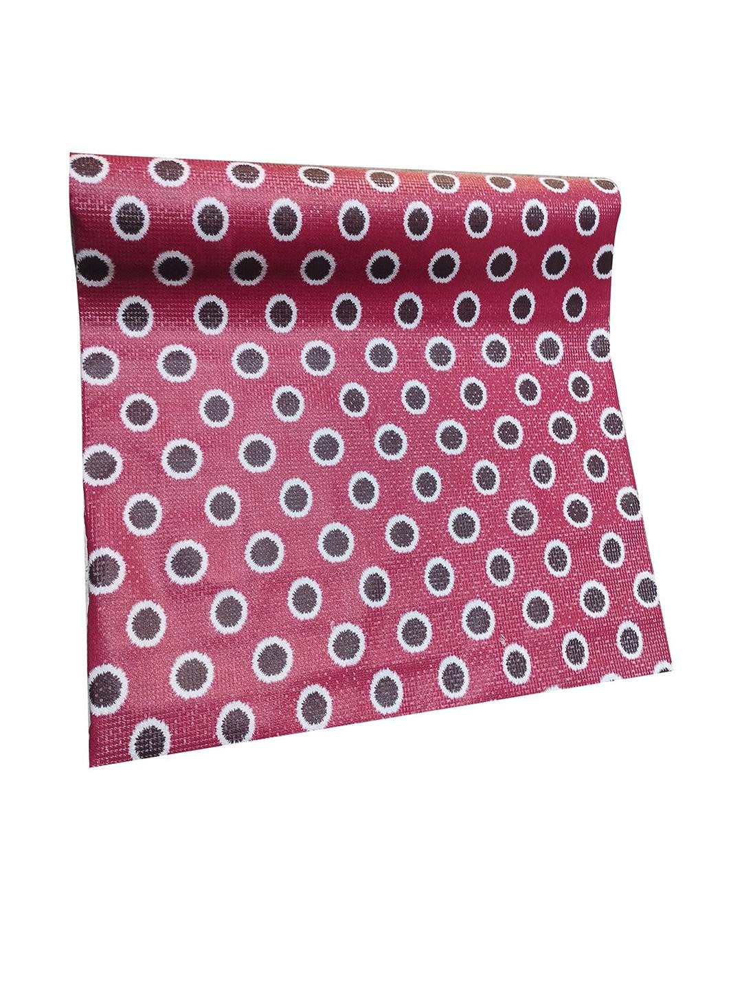 POP SHADE Red & Black 5 Meter Polka Dots Printed PVC Shelf Liner