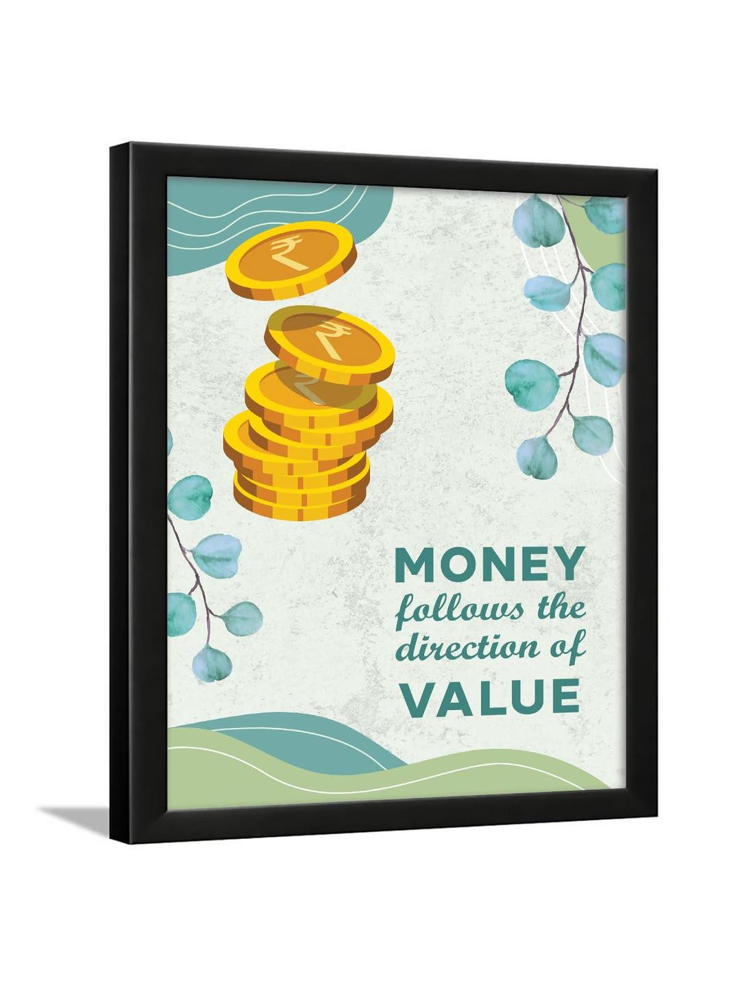 Chaka Chaundh Black 1 Piece Wooden Typography Wall Paintings With Frame