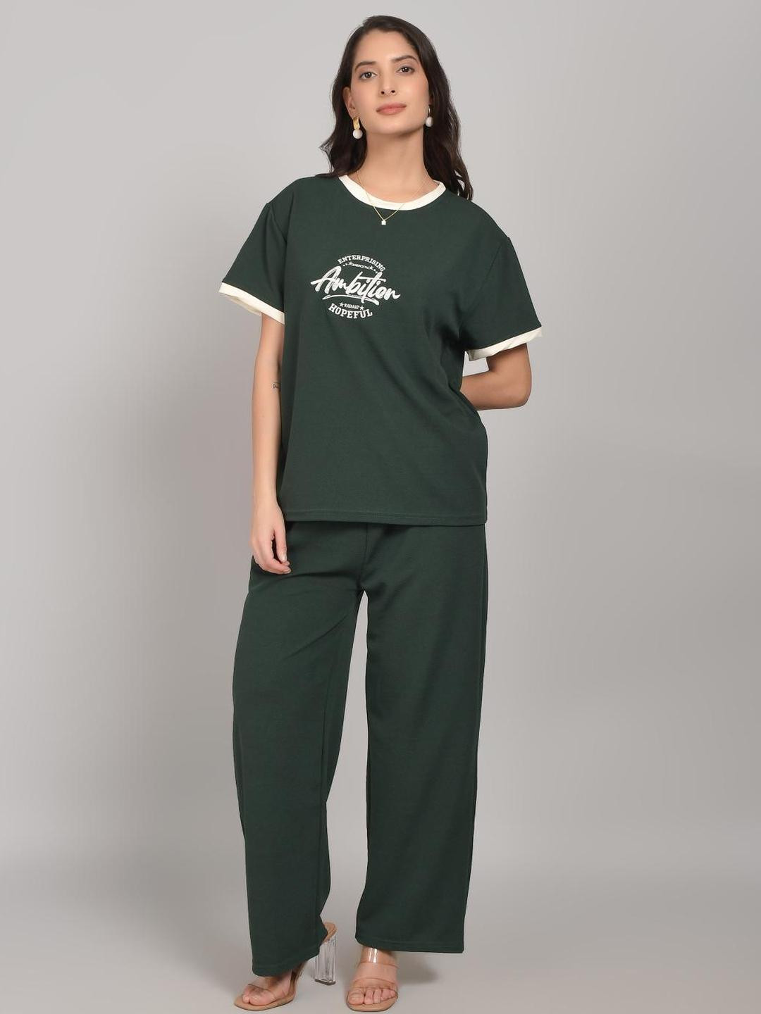 Lugo Women Trendy Green Printed Co-Ords set