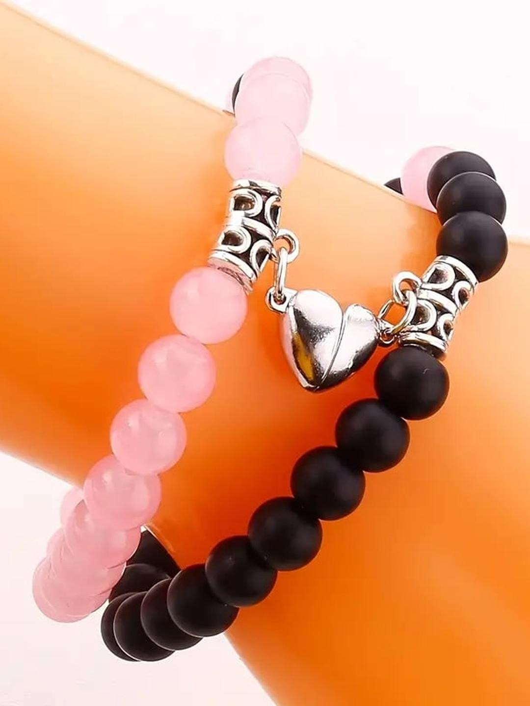 ARISTAL Jewellery Multistrand Pink Magnetic Heart Bracelet