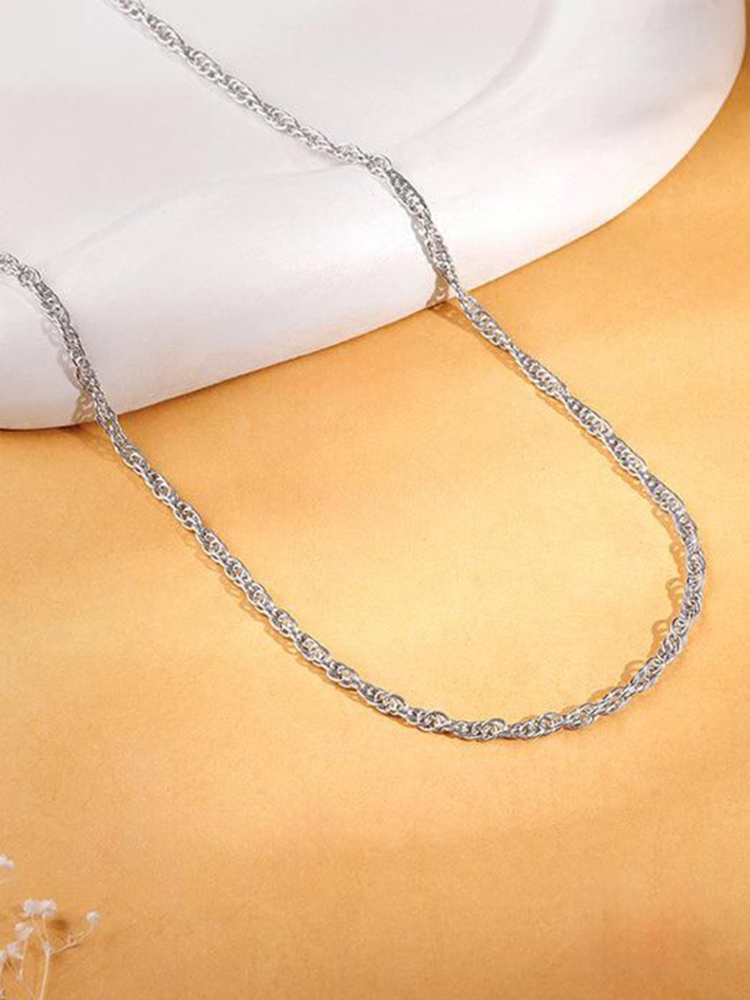 GIVA 925 Silver Rhodium-Plated Rope Chain