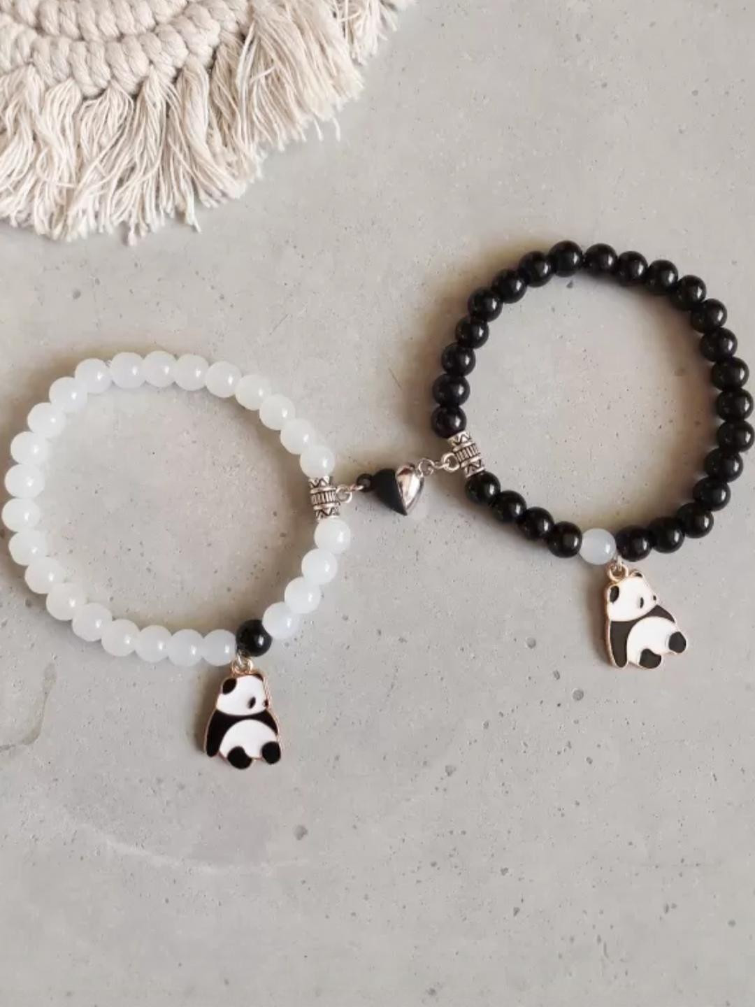 ARISTAL Jewellery Elasticated Magnetic Panda Bracelet