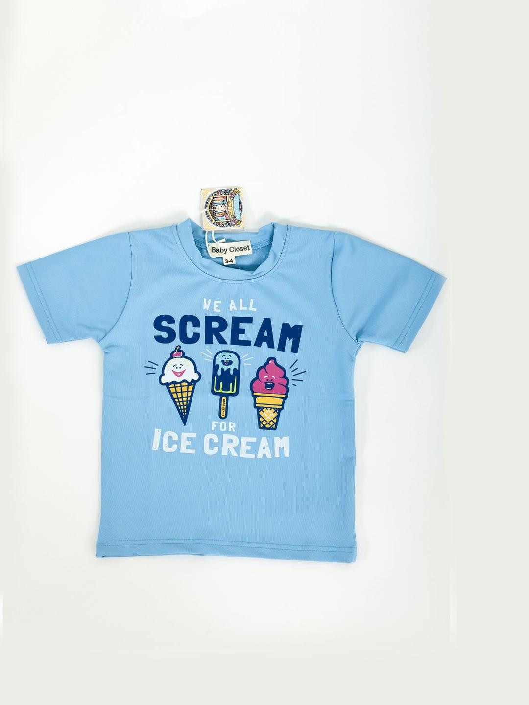 BABY CLOSET Kids Typography Printed Round Neck T-shirt