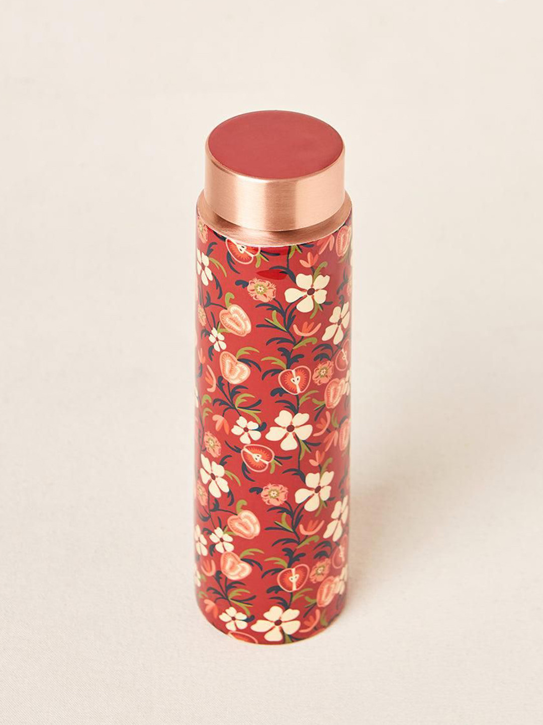 Chumbak Kashmir Trails Apple Orchards Red & Pink Printed Copper Water Bottle 900ml