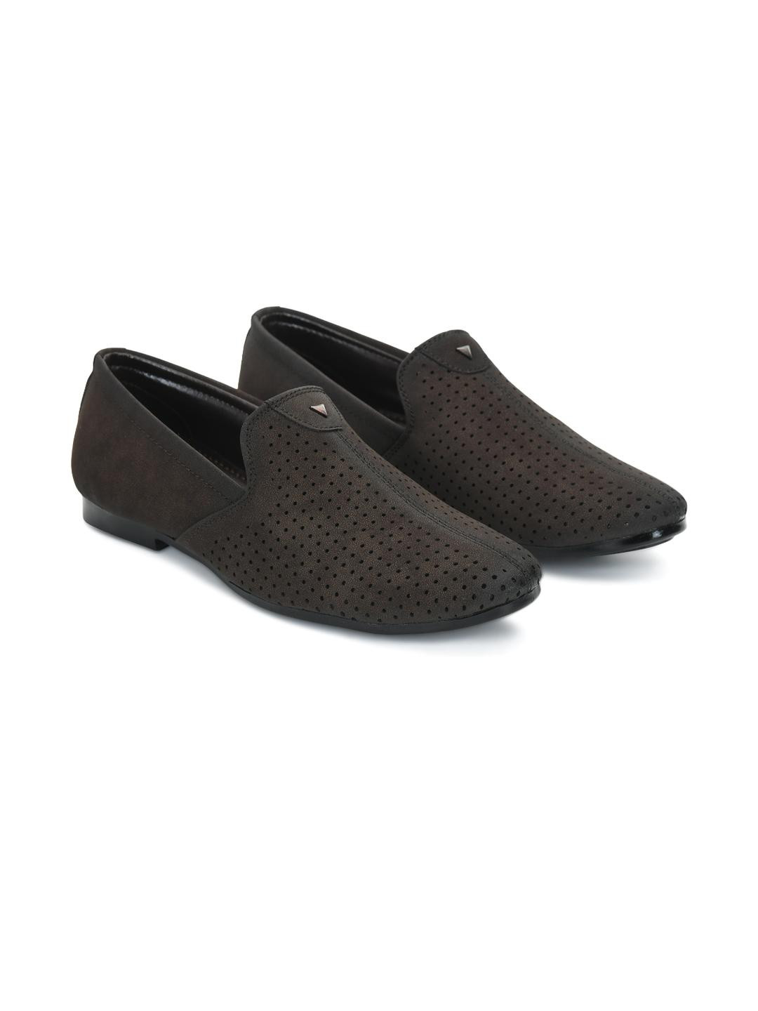STEPHORN Men's Ethnic Suede Slip-On Loafers