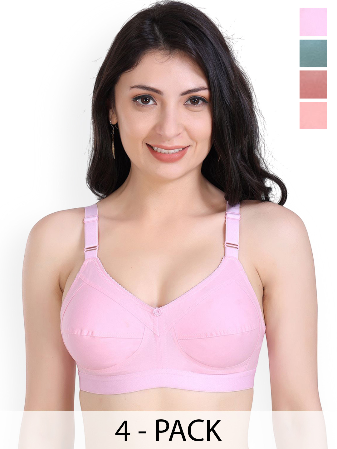 SHYAM SONS FLAIR Lovedh Pack Of 4 Full Coverage Minimizer Cotton Bras