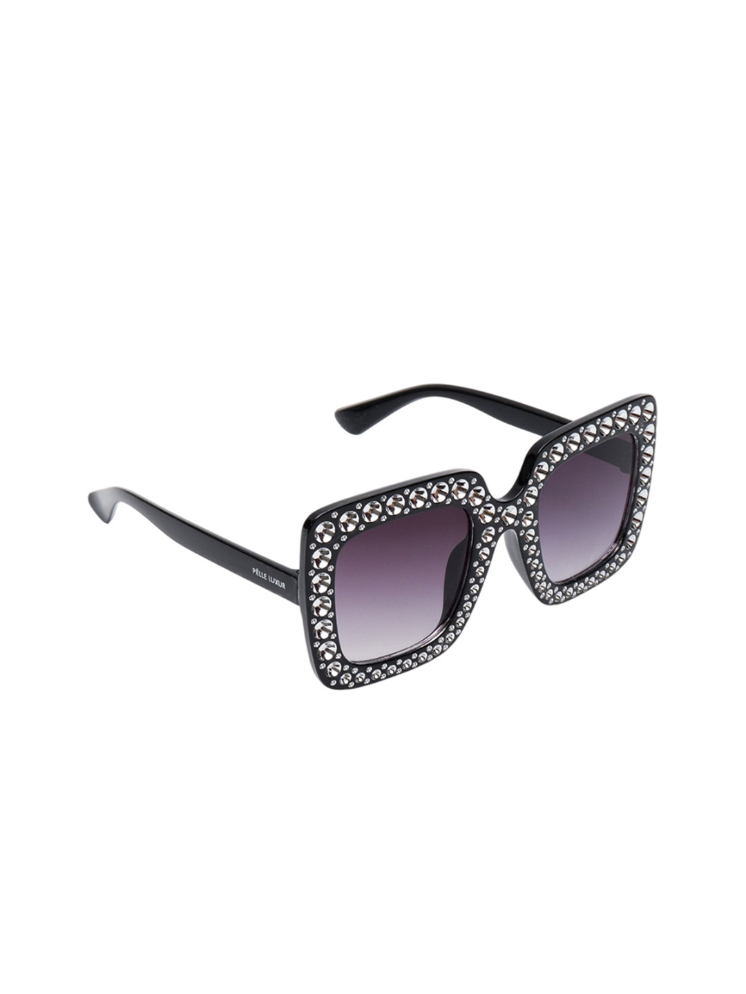PELLE LUXUR Women Square Sunglasses PLSG8037-Charcoal