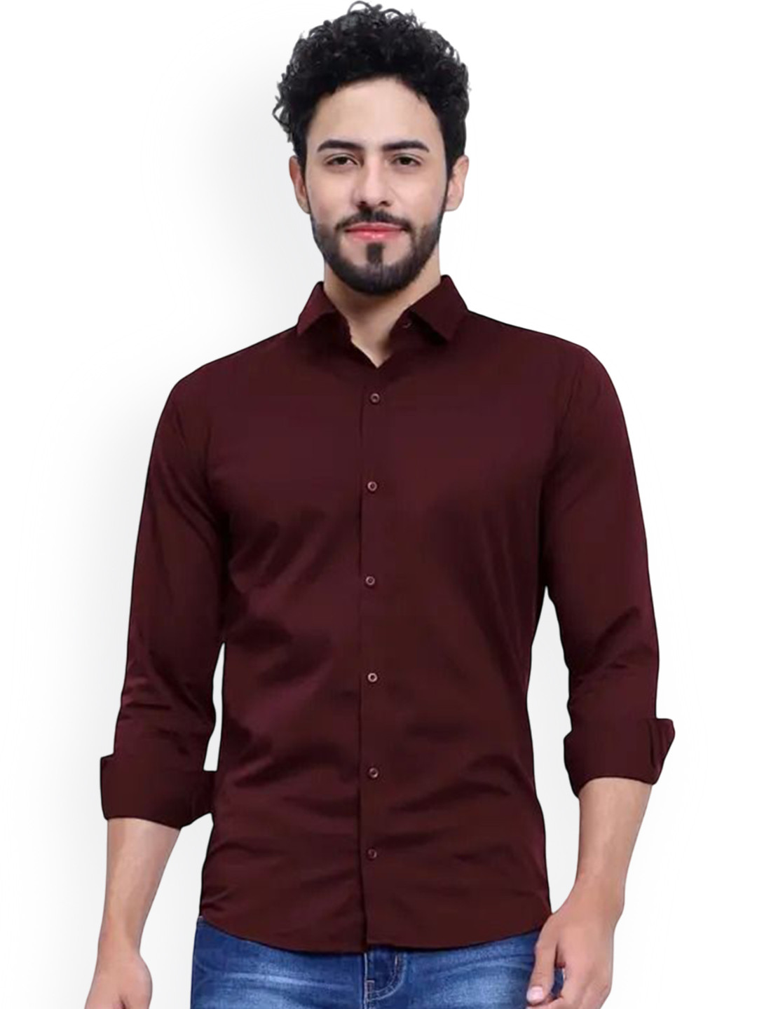 SAB Bags Slim Fit Spread Collar Cotton Shirt
