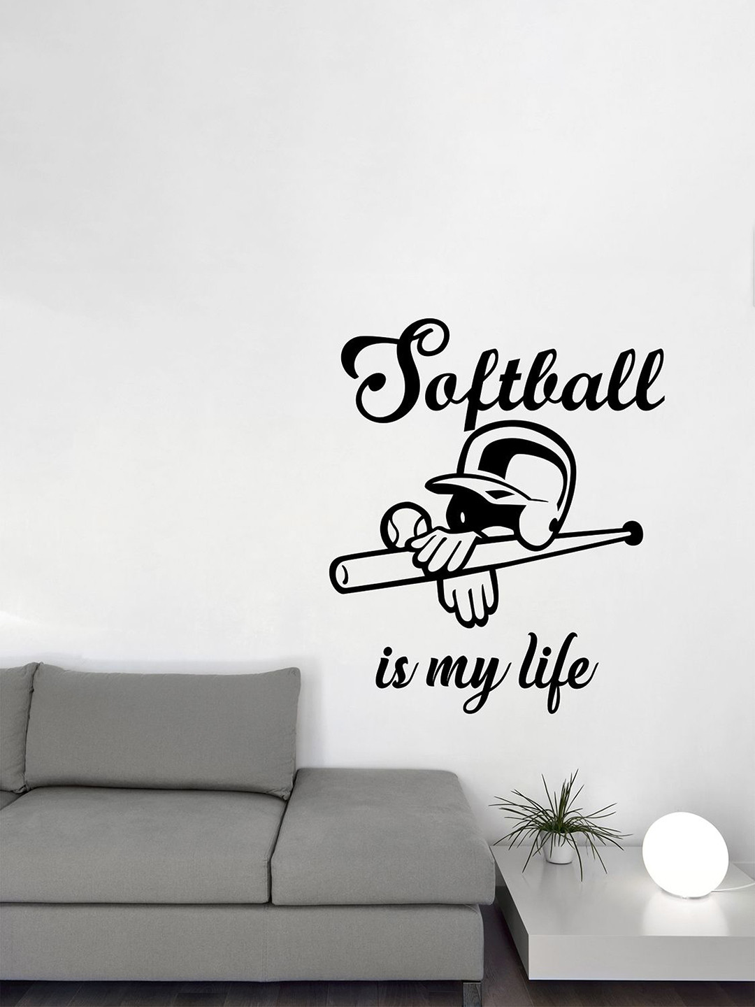 LANSTICK Black Softball Wallsticker