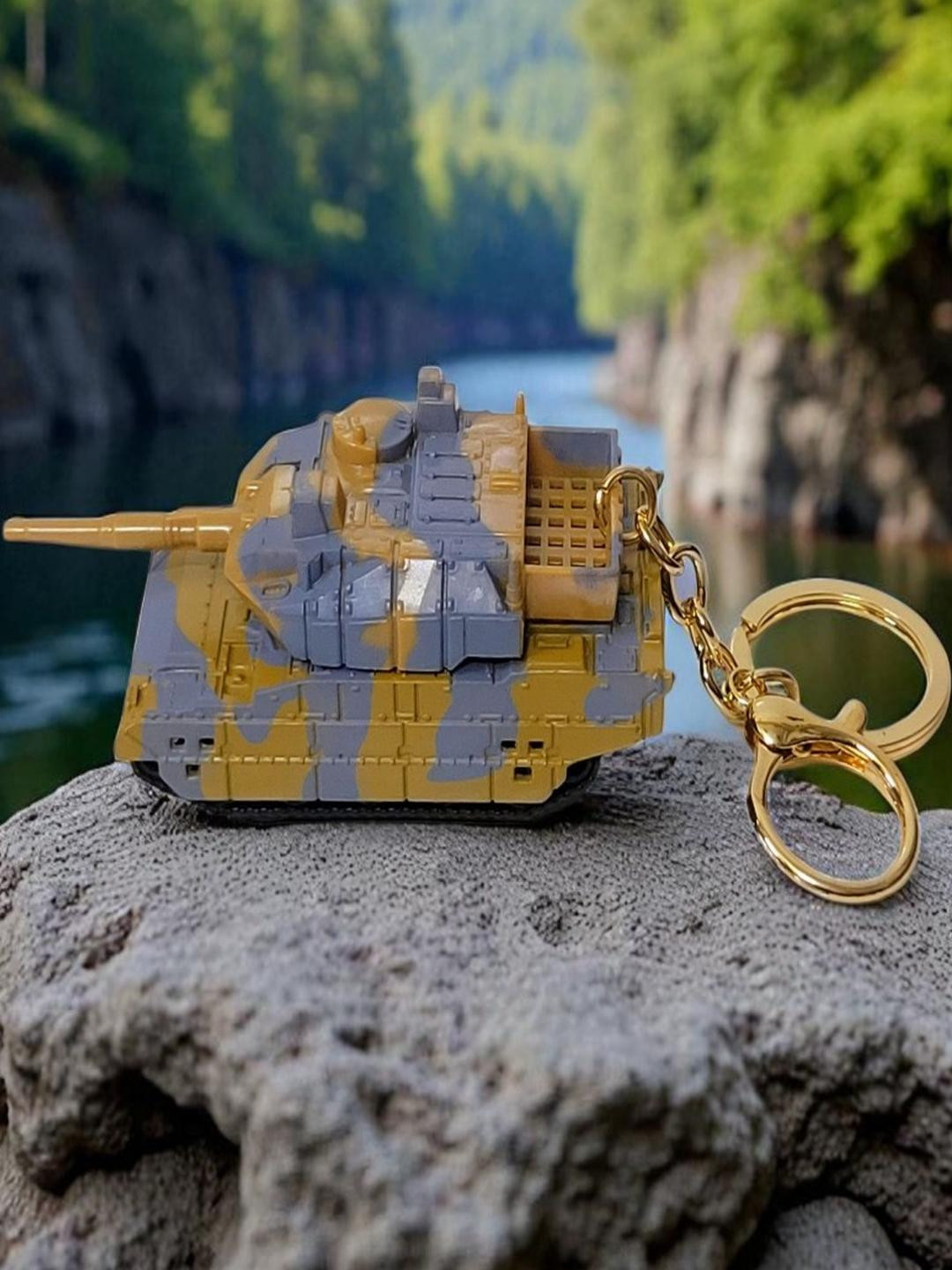 ADOREAL Brown Tank Keychain And Keyring