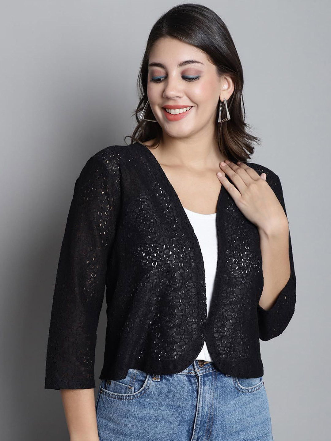 SZN Open Front Cotton Crop Shrug