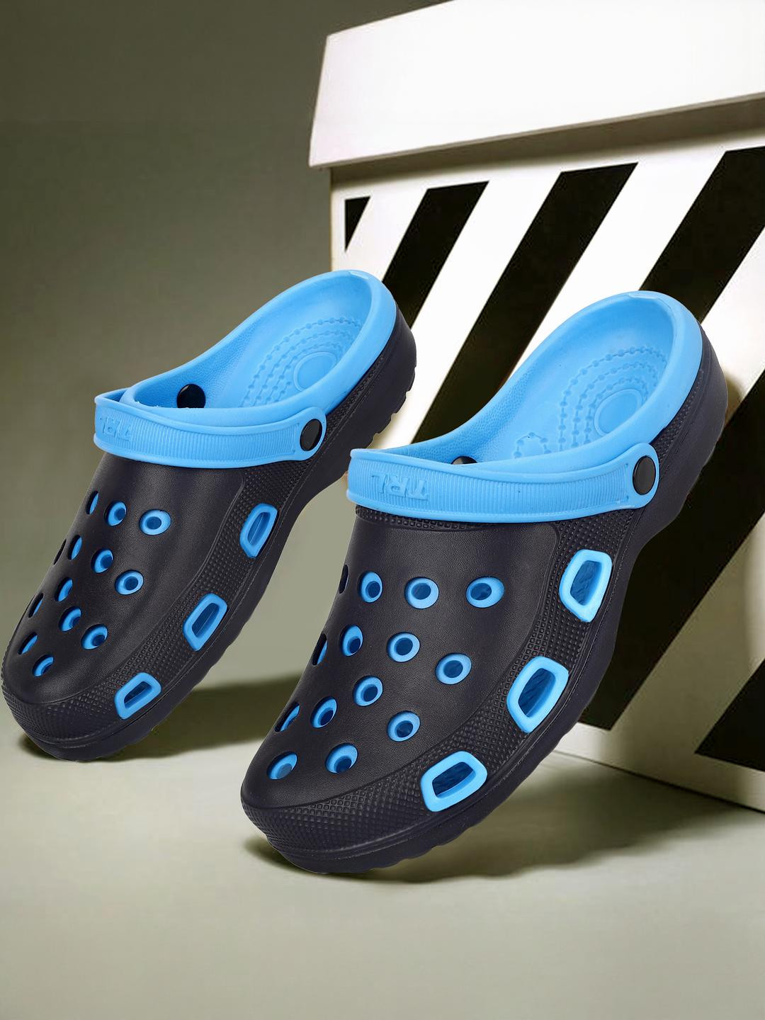 Blue Horse Men Blue Back Strap Clogs