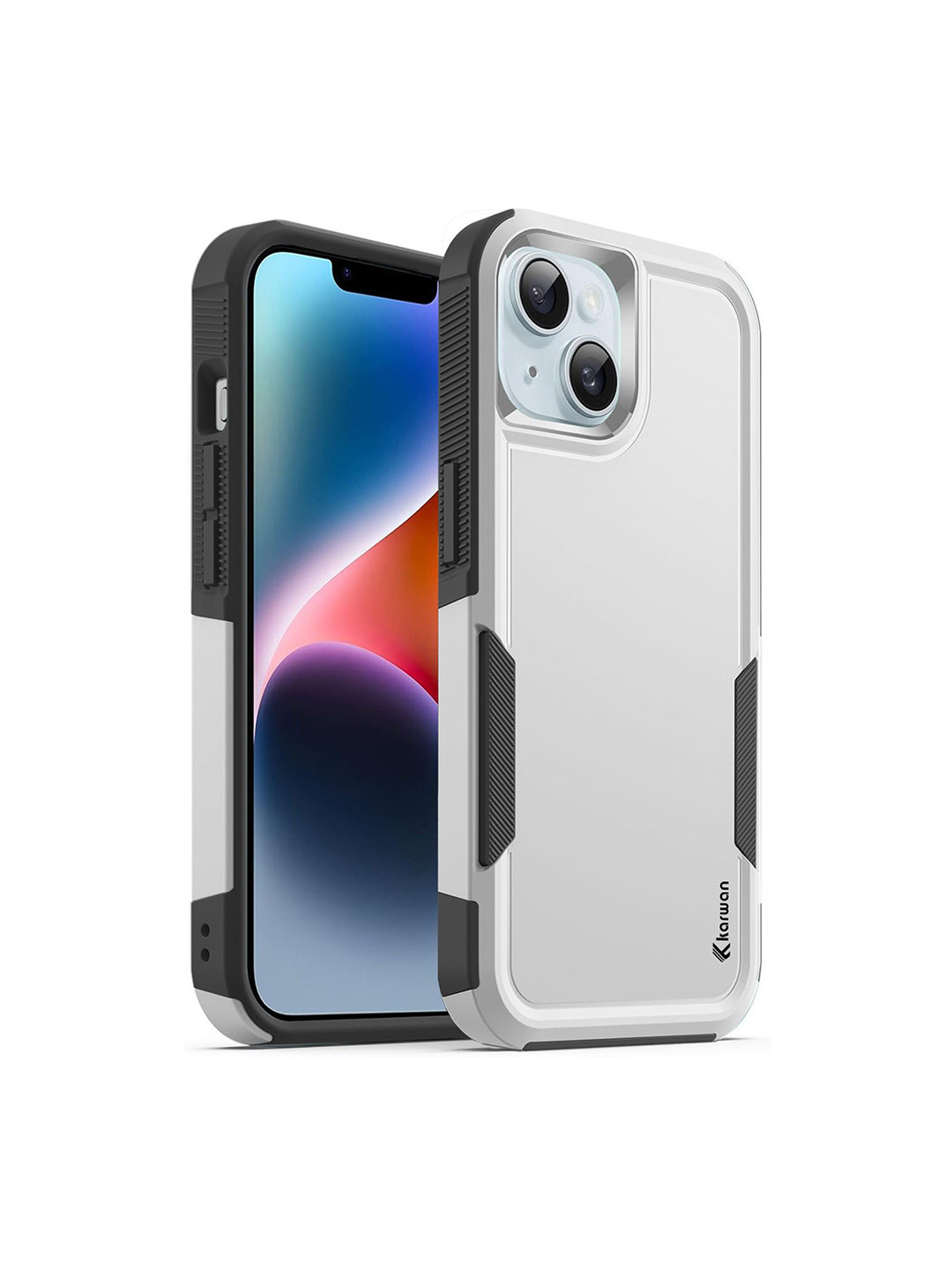 KARWAN Rugged Dual Layer Back Case Cover for iPhone 13-14