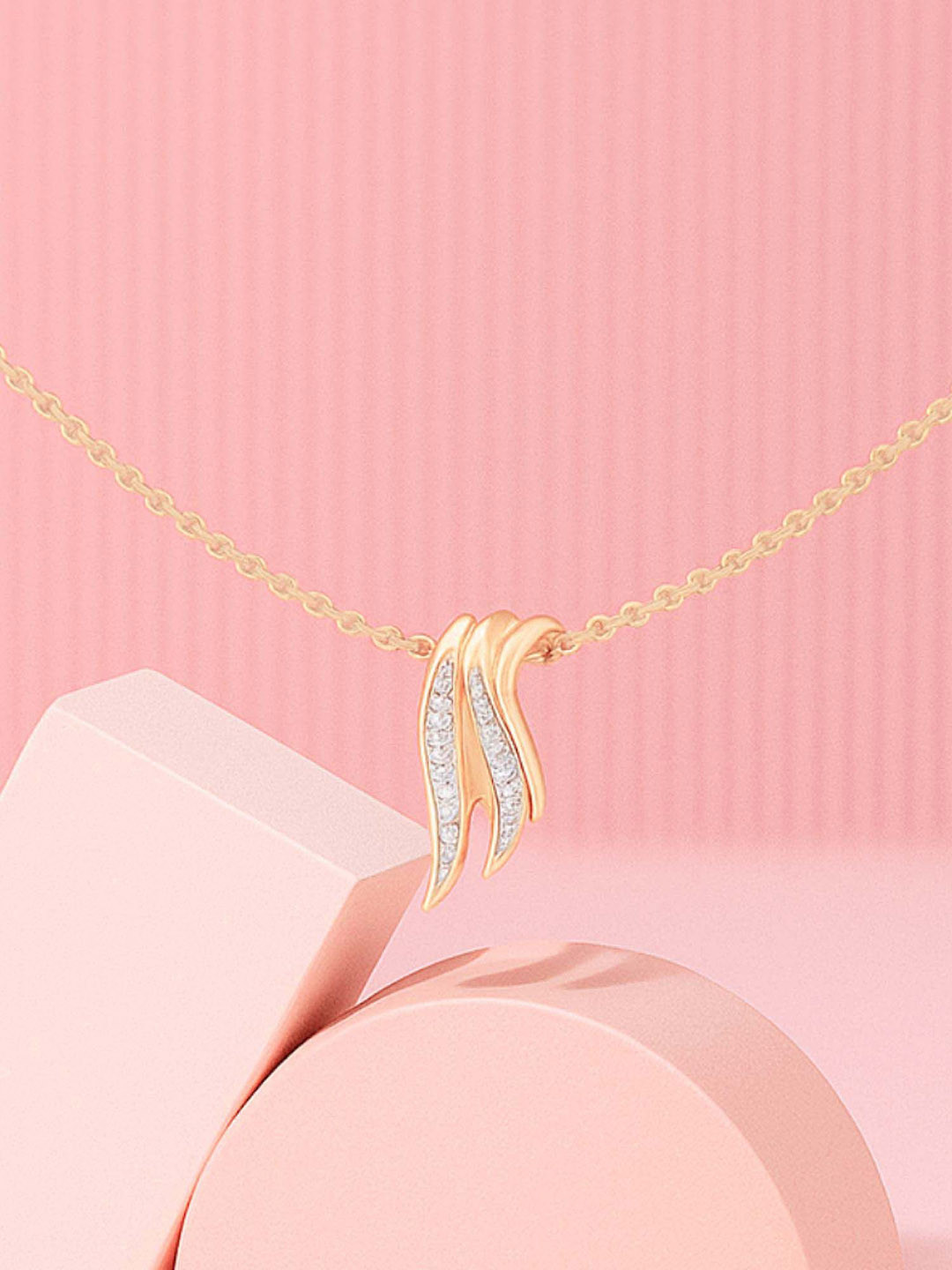 Mia by Tanishq Women 9KT Gold Natural Groovy Glint Diamond Pendant - 0.533g