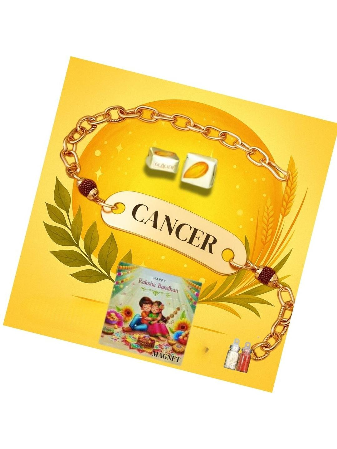 vs club Zodiac Sign Rakhi Bracelet for Brother  Reusable Metal Charm