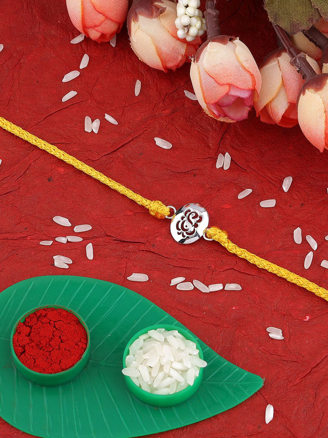 MAIRA 925 Sterling Silver Ganesha Thread Rakhi