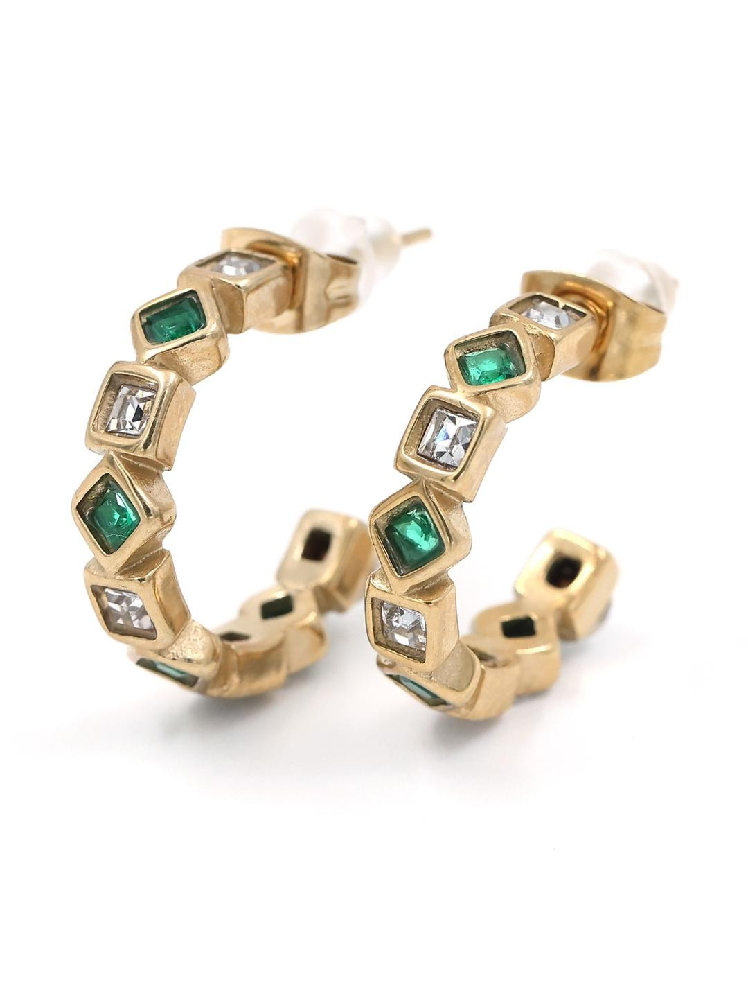 LOLO LePA Gold Plated Circular Half Hoop Earrings