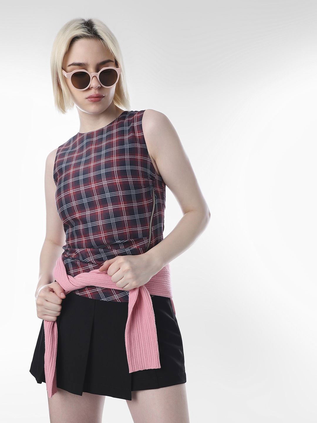 ONLY Women Checked Tank Top