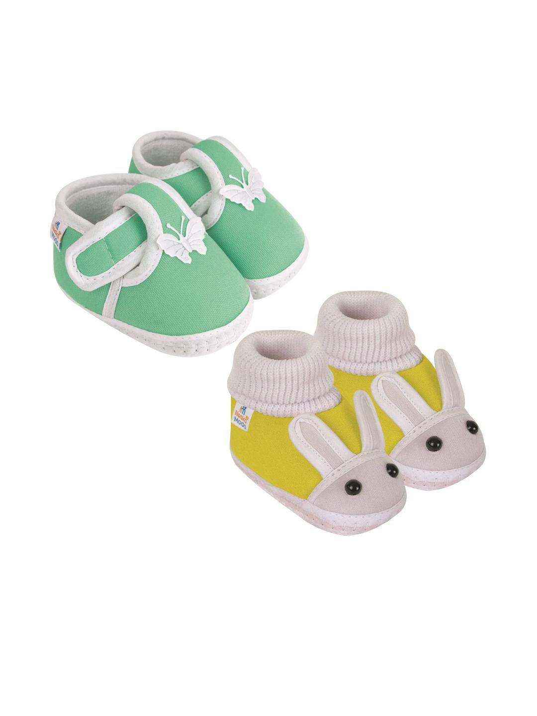 NESKA MODA Kids Set of 2 Butterfly Cotton Shoes Booties