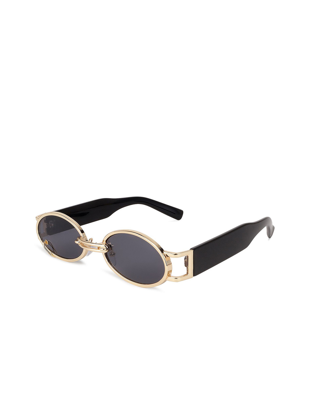 HASHTAG EYEWEAR Women Polarized Frame Oval Sunglasses SEWA-10702-GLD-GRY-Grey