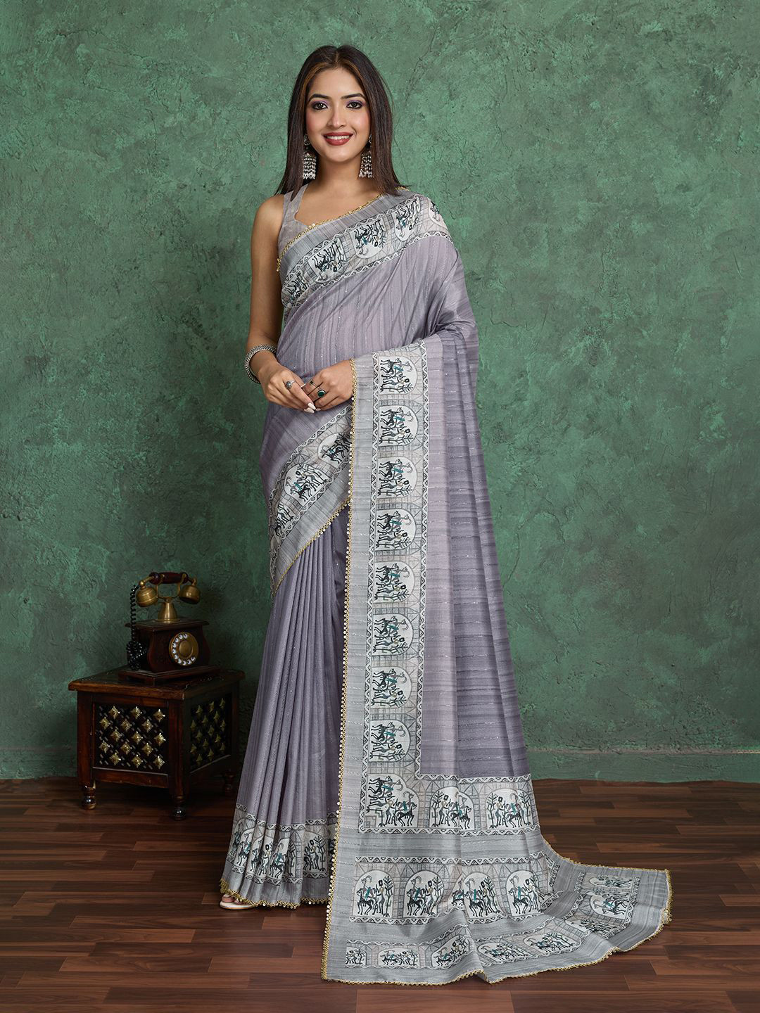 Durga Textile Geometric Woven Design saree